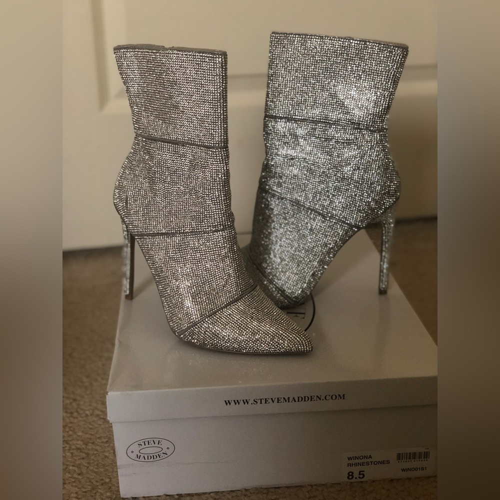Steve Madden Winona Rhinestone bootie. Size 8.5 worn once.
